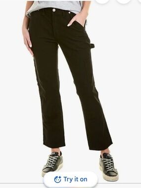 Frame Le Slouch Jeans Utility Side Pocket Washed Noir Black Low Mid Rise Straigh